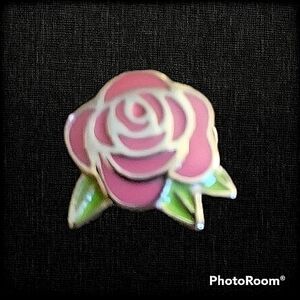 Jcm Stainless Steel Pink Rose Slider Charm